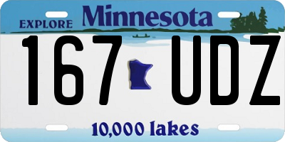 MN license plate 167UDZ