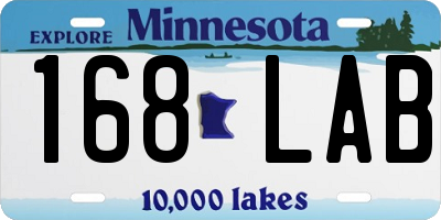 MN license plate 168LAB