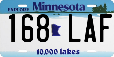 MN license plate 168LAF