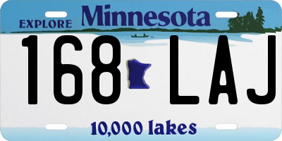 MN license plate 168LAJ
