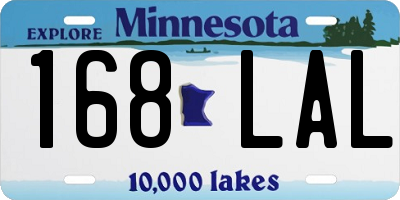 MN license plate 168LAL