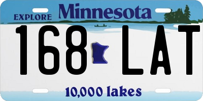 MN license plate 168LAT