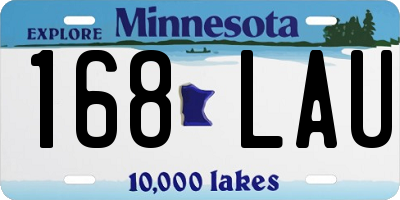 MN license plate 168LAU