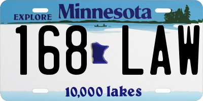 MN license plate 168LAW