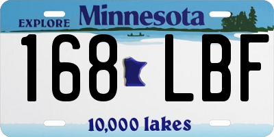MN license plate 168LBF