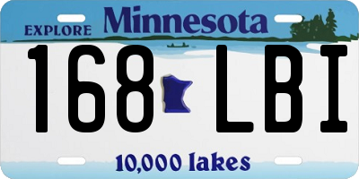 MN license plate 168LBI