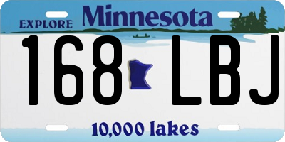MN license plate 168LBJ