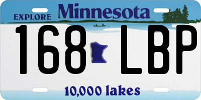MN license plate 168LBP