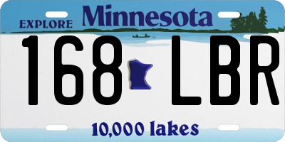 MN license plate 168LBR