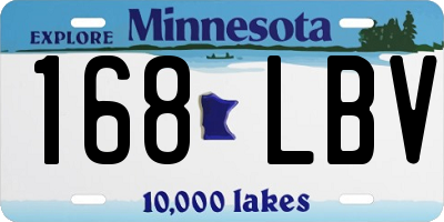 MN license plate 168LBV