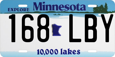 MN license plate 168LBY