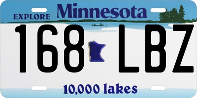 MN license plate 168LBZ