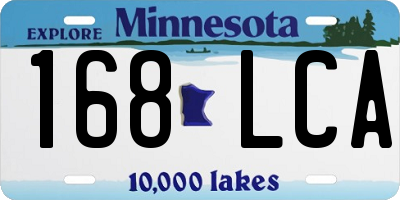 MN license plate 168LCA