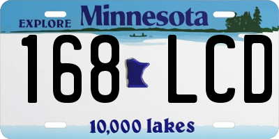 MN license plate 168LCD