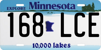 MN license plate 168LCE