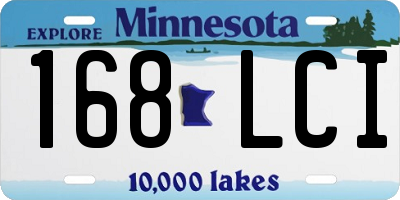 MN license plate 168LCI