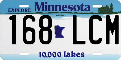 MN license plate 168LCM