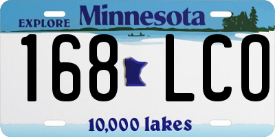 MN license plate 168LCO