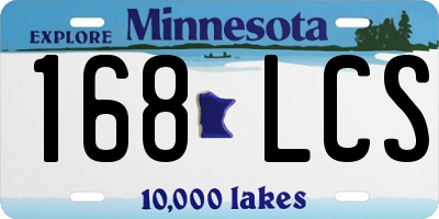 MN license plate 168LCS