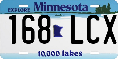 MN license plate 168LCX