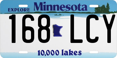 MN license plate 168LCY