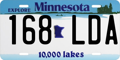 MN license plate 168LDA