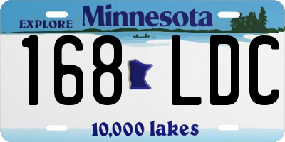 MN license plate 168LDC