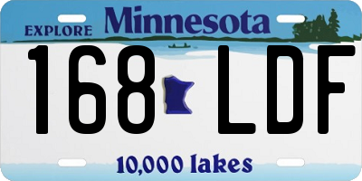 MN license plate 168LDF