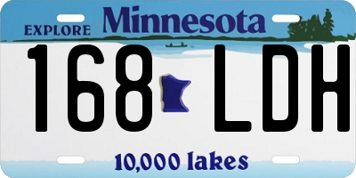 MN license plate 168LDH