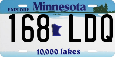 MN license plate 168LDQ