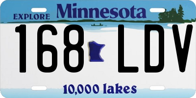 MN license plate 168LDV