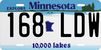 MN license plate 168LDW