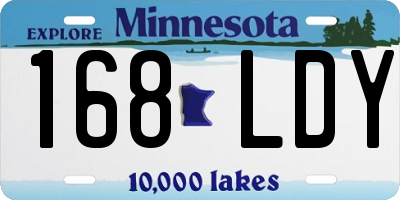 MN license plate 168LDY