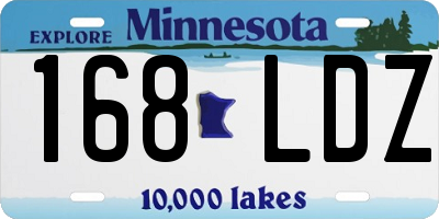 MN license plate 168LDZ