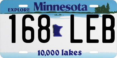 MN license plate 168LEB