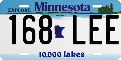 MN license plate 168LEE