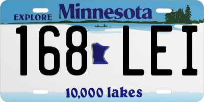 MN license plate 168LEI