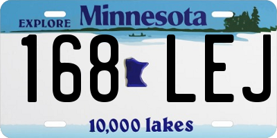 MN license plate 168LEJ