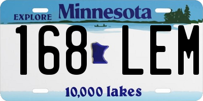 MN license plate 168LEM