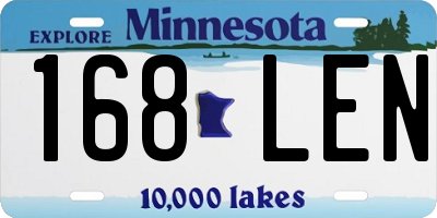 MN license plate 168LEN