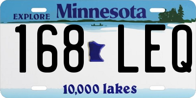 MN license plate 168LEQ