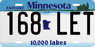 MN license plate 168LET