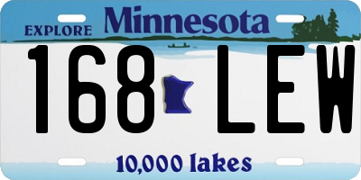 MN license plate 168LEW