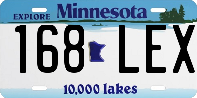 MN license plate 168LEX