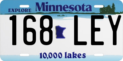 MN license plate 168LEY