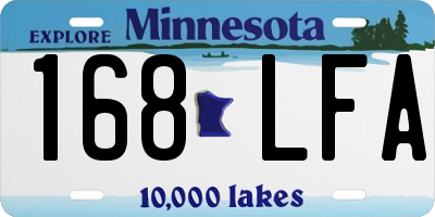 MN license plate 168LFA
