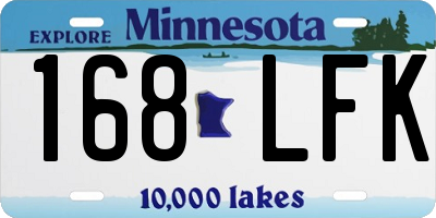 MN license plate 168LFK