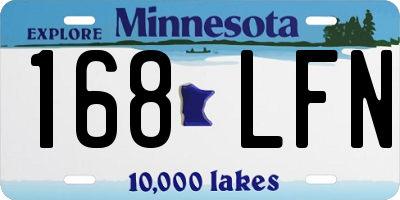 MN license plate 168LFN