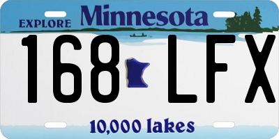 MN license plate 168LFX