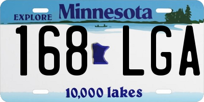 MN license plate 168LGA